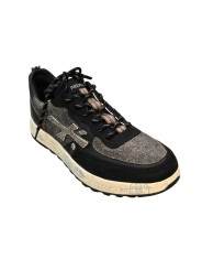 Baskets bi matière toile et cuir noir 8464 Premiata homme sneakers boutique Strasbourg France store shop shoes s