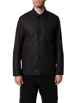 VESTE 5 BOUTONS PRINCE DE GALLE CHOCO NAVY POCHES PLAQUEES M1R 017X W03223 76 face