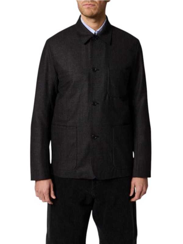 VESTE 5 BOUTONS PRINCE DE GALLE CHOCO NAVY POCHES PLAQUEES M1R 017X W03223 76 face
