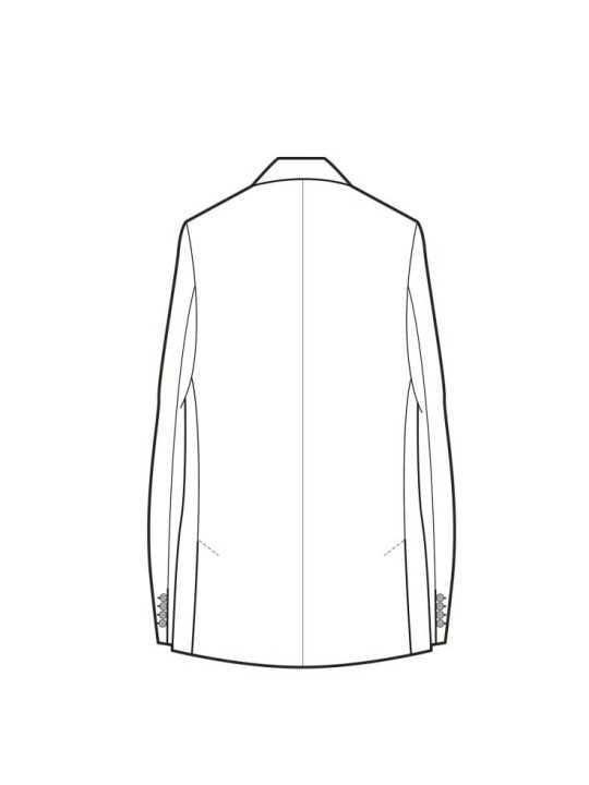 VESTE PRINCE DE GALLE NAVY BRUN M1R 2339 W03227 49 PAUL SMITH HOMME croquis dos