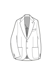 VESTE PRINCE DE GALLE NAVY BRUN M1R 2339 W03227 49 PAUL SMITH HOMME croquis face