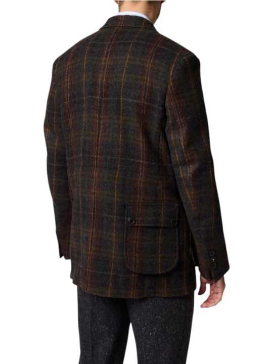 Veste saharienne tartan gris rouille M1R 2375 W03206 75 Paul Smith homme Strasbourg boutique vêtement shop store online dos