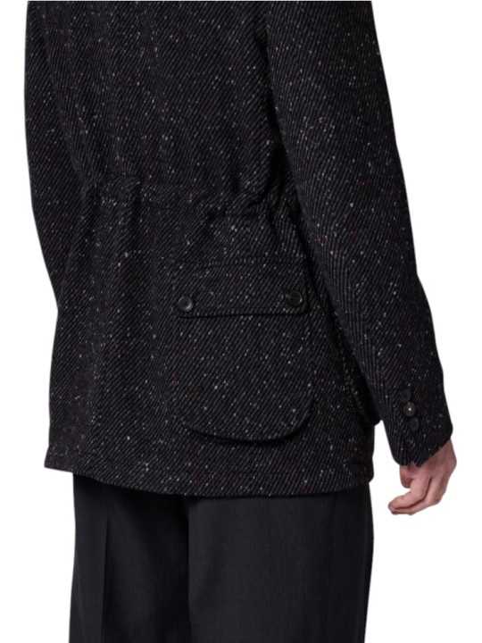 Veste saharienne chiné diag noir gris bordeaux Paul Smith Homme M1R 2375 W03204 78 BOUTIQUE sTRASBOURG VËTEMENT STORE SHOP DOS