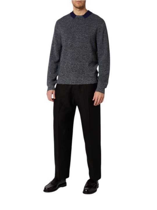 Pull col rond faux col polo violet chiné noir blanc M1R 991Z W03288 79 Paul Smith homme boutique Strasbourg vêtement shop look