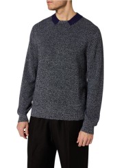 Pull col rond faux col polo violet chiné noir blanc M1R 991Z W03288 79 Paul Smith homme boutique Strasbourg vêtement shop front