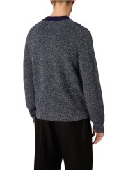 Pull col rond faux col polo violet chiné noir blanc M1R 991Z W03288 79 Paul Smith homme boutique Strasbourg vêtement shop dos