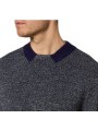 Pull col rond faux col polo violet chiné noir blanc M1R 991Z W03288 79 Paul Smith homme boutique Strasbourg vêtement shop col