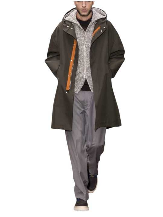 Parka Fishtell capuche coton enduit kaki Ungaro Homme U3095 L5169 32 boutique Strasbourg France vêtement mode shop store look