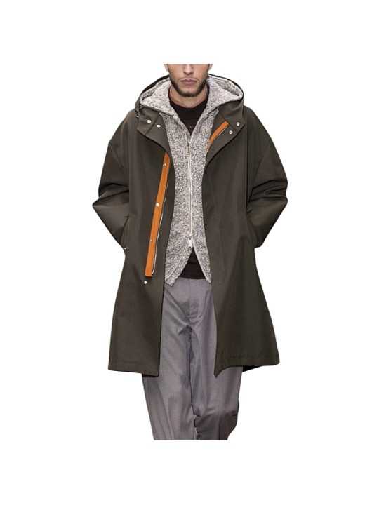 Parka Fishtell capuche coton enduit kaki Ungaro Homme U3095 L5169 32 boutique Strasbourg France vêtement mode shop store front