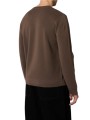 Pull fin taupe surpiqué turquoise boutonnière épaule M1R 992Z W03257 67 Paul Smith homme Strasbourg vêtement mode store shop d