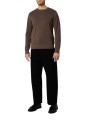 Pull fin taupe surpiqué turquoise boutonnière épaule M1R 992Z W03257 67 Paul Smith homme Strasbourg vêtement mode store shop l