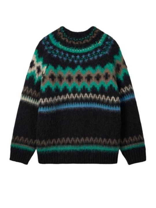 Pull jacquard noir émeraude épais M1R A002 W03263 79 Paul Smith homme Strasbourg mode vêtement store shop flat Pull jacquard noir émeraude épais M1R A002 W03263 79 Paul Smith homme Strasbourg mode vêtement store shop flat