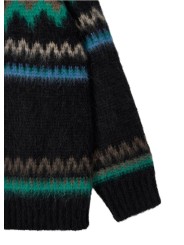 Pull jacquard noir émeraude épais M1R A002 W03263 79 Paul Smith homme Strasbourg mode vêtement store shop détail