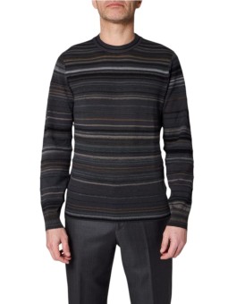 Pull fin rayé gris taupe M1R A003 W03253 76 Paul Smith homme Strasbourg boutique Strasbourg mode vêtement shop store