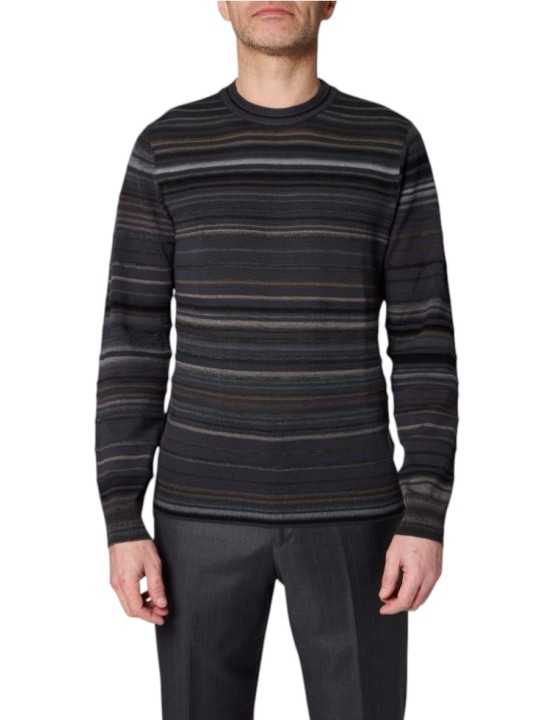 Pull fin rayé gris taupe M1R A003 W03253 76 Paul Smith homme Strasbourg boutique Strasbourg mode vêtement shop store