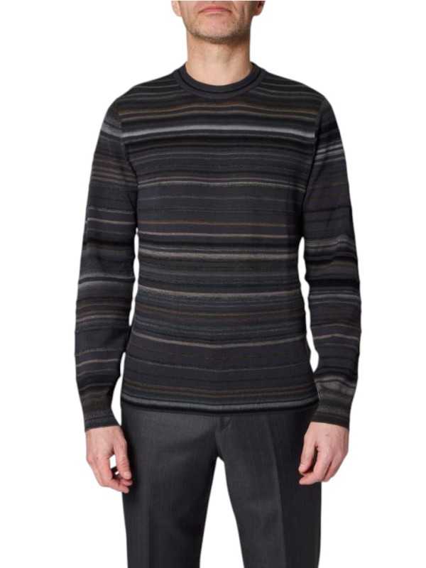 Pull fin rayé gris taupe M1R A003 W03253 76 Paul Smith homme Strasbourg boutique Strasbourg mode vêtement shop store