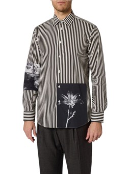 Chemise rayée blanc noir photos chat fleur M1R A112 W03312 79 Paul Smith homme Strasbourg boutique Strasbourg vêtement mode