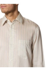Chemise écru rayée ciel lyocell soie M1R A118 W03197 08 Paul Smith homme Strasbourg boutique mode vêtement store shop détail