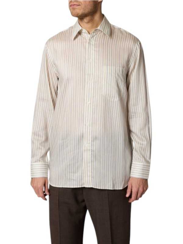 Chemise écru rayée ciel lyocell soie M1R A118 W03197 08 Paul Smith homme Strasbourg boutique mode vêtement store shop front