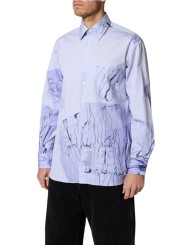Chemise oversize rayée blanc bleu croquis navy M1R A118 W03213 40 Paul Smith homme boutique Shop store mode vêtement front