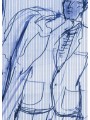 Chemise oversize rayée blanc bleu croquis navy M1R A118 W03213 40 Paul Smith homme boutique Shop store mode vêtement zoom