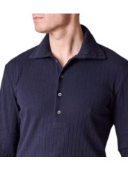 Pull fin col roulé boutonné navy coton lin M1R A247 W03045 49 Paul Smith homme Strasbourg boutique mode vêtement shop store c