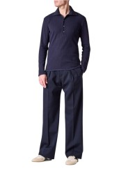 Pull fin col roulé boutonné navy coton lin M1R A247 W03045 49 Paul Smith homme Strasbourg boutique mode vêtement shop store l