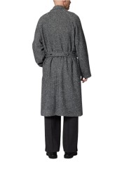 Manteau long diagonales noir écru ceinture M1R A259 W03204 70 Paul Smith homme boutique STrasbourg France store shop mode dos