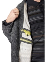 Manteau long diagonales noir écru ceinture M1R A259 W03204 70 Paul Smith homme boutique STrasbourg France store shop mode in