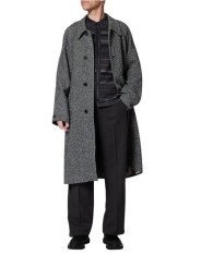 Manteau long diagonales noir écru ceinture M1R A259 W03204 70 Paul Smith homme boutique STrasbourg France store shop mode style