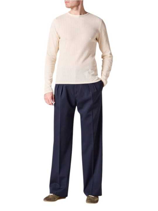 Pantalon navy large pattes taille passant bas Paul Smith Homme M1R A270 W02207 49 boutique mode vêtement shop look