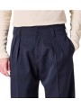Pantalon navy large pattes taille passant bas Paul Smith Homme M1R A270 W02207 49 boutique mode vêtement shop détail