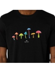 T-shirt noir champignons multi Paul Smith Homme M2R 011R WP6077 79 boutique vêtement Strasbourg shop store mode détail