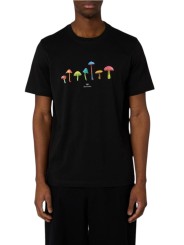 T-shirt noir champignons multi Paul Smith Homme M2R 011R WP6077 79 boutique vêtement Strasbourg shop store mode front