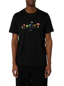 T-shirt noir champignons multi Paul Smith Homme M2R 011R WP6077 79 boutique vêtement Strasbourg shop store mode front
