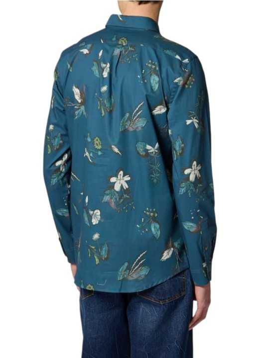 Chemise bleu print floral vert blanc Paul Smith Homme M2R 765X W22791 44 boutique shirt mode vêtement Strasbourg shop dos
