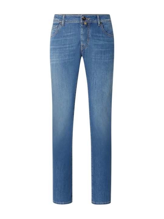 Jean Bard Jacob Cohën en denim Power Stretch bleu délavé. Coupe slim focus