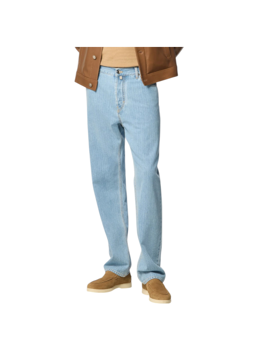 Jeans Sean rayé denim délavé jacron poils gris Jacob Cohen homme JUM_QM030030T857AB1300D boutique Strasbourg vêtement mode luxe