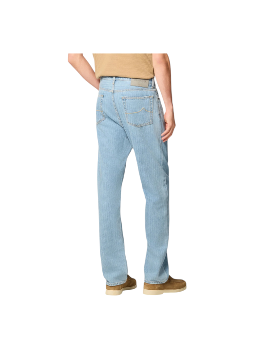 Jeans Sean rayé denim délavé jacron poils gris Jacob Cohen homme JUM_QM030030T857AB1300D boutique Strasbourg vêtement mode luxe