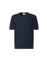 Pull manches courtes navy surpiqué beige Jacob Cohen homme boutique Strasbourg vêtement mode store shop JUM_SG034000X0006FLY97 b