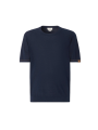 Pull manches courtes navy surpiqué beige Jacob Cohen homme boutique Strasbourg vêtement mode store shop JUM_SG034000X0006FLY97 b