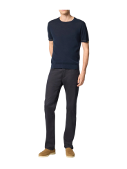 Pull manches courtes navy surpiqué beige Jacob Cohen homme boutique Strasbourg vêtement mode store shop JUM_SG034000X0006FLY97 l