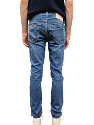 Jeans Nick jacron rose mulitlogos denim délavé bouton rose blanchi cuisse Jacob Cohën Homme S4255 dos