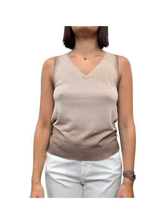 DEBARDEUR TIE & DIE PECAN SABLE W262304 113 AROVESCIO FEMME Strasbourg boutique avant
