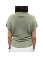 MAILLE COL V SEQUINS VERT OLIVE MANCHES COURTES W261815 451 AROVESCIO FEMME Strasbourg dos