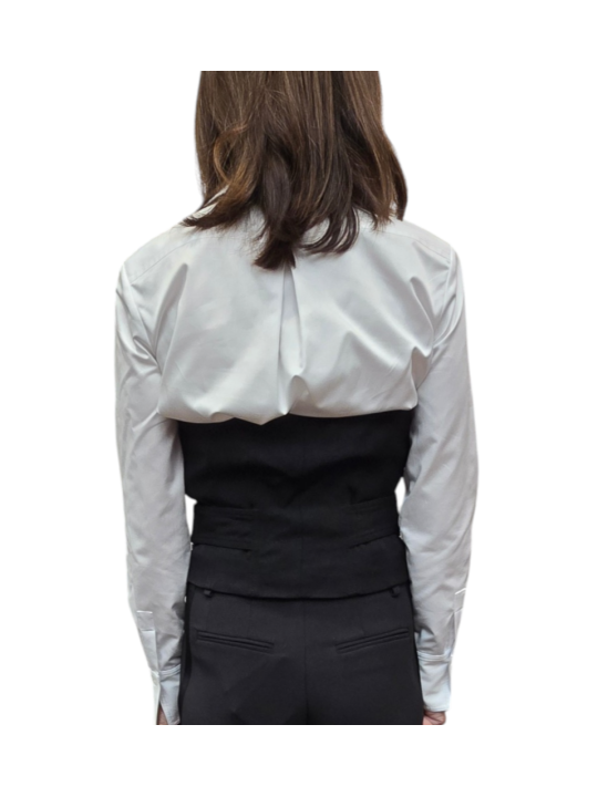 GILET TAILLEUR noir GABARDINE CEINTURE GL00561E2 ELISABETTA FRANCHI femme boutique Strasbourg vêtement shop dos