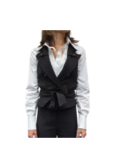 GILET TAILLEUR noir GABARDINE CEINTURE GL00561E2 ELISABETTA FRANCHI femme boutique Strasbourg vêtement shop front