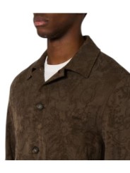 Sur Chemise marron texturée floral Paul Smith Homme M2R 908Z W22820 66 boutique Strasbourg vêtement mode shop col