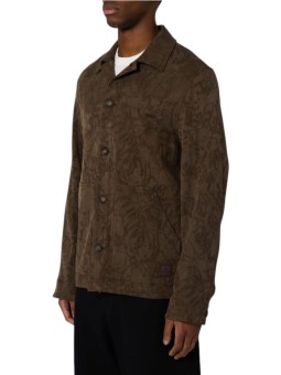Sur Chemise marron texturée floral Paul Smith Homme M2R 908Z W22820 66 boutique Strasbourg vêtement mode shop front