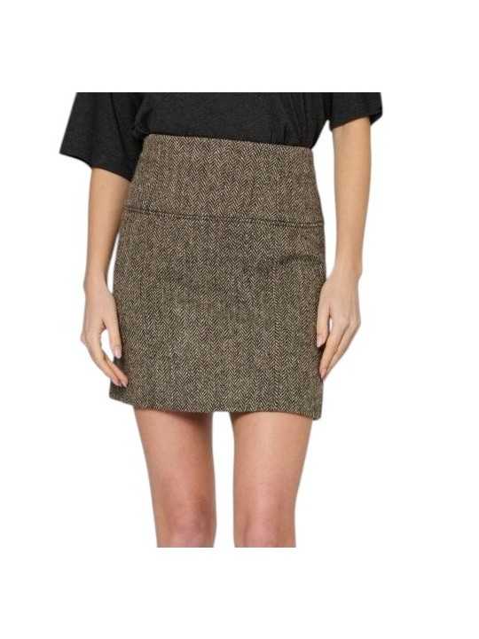 Jupe courte Harris tweed chevron brun écru Paul Smith Femme W1R 322S W03205 61 boutique vêtement mode store shop Strasbourg 1